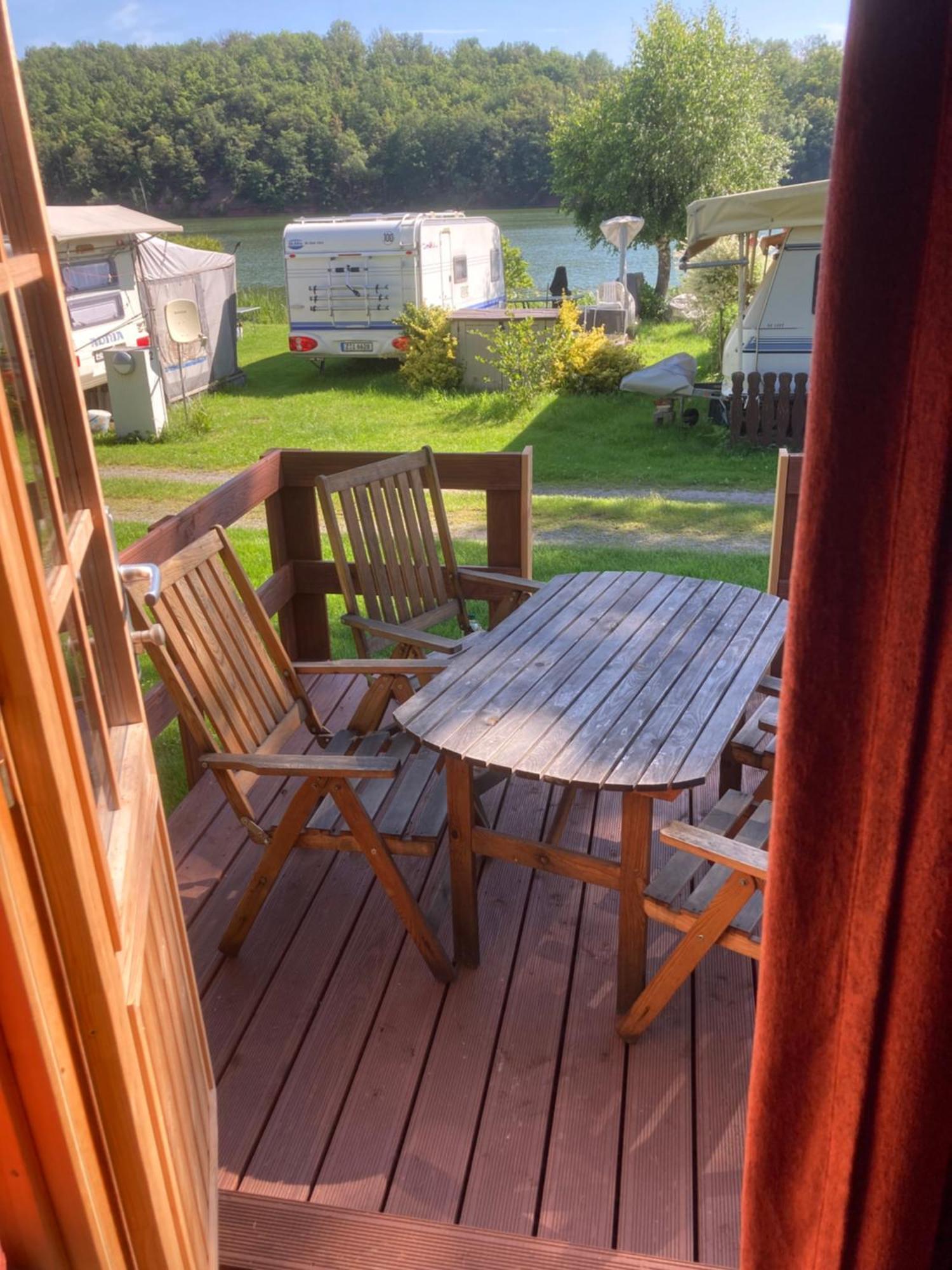 Campingfass Mit Panoramaterrasse Langenbernsdorf Luaran gambar
